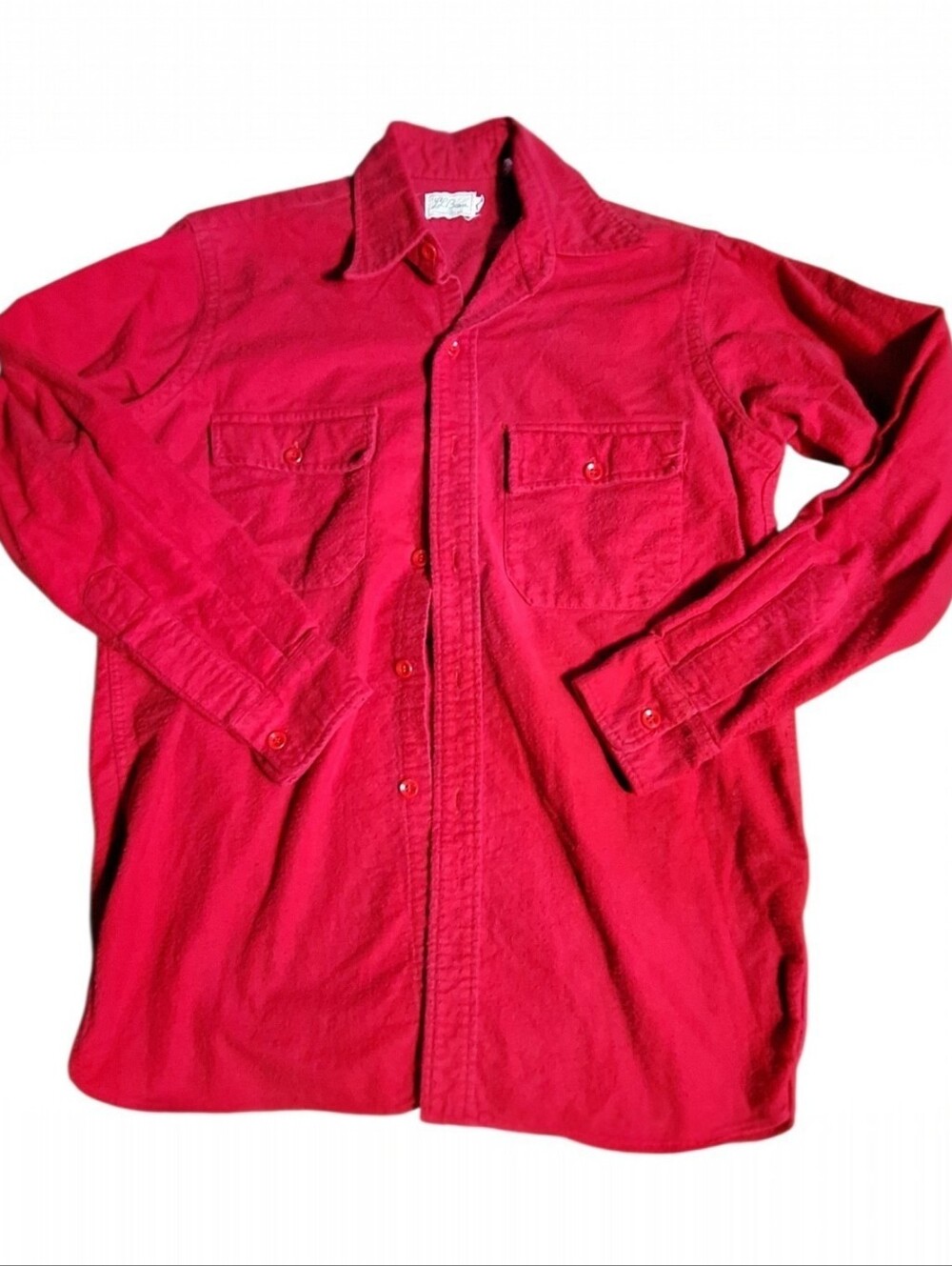 VINTAGE L.L. Bean Wool Shirt Jacket Mens L Red  Workwear 50s 60s Gorpcore